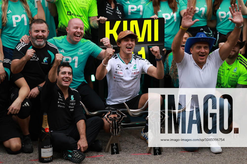F1 Grand Prix Of USA - Race Kimi Antonelli celebrates with his team after placing first in the Formula 1 MSC Cruises United States Grand Prix at Circuit of the Americas in Austin, Texas, United States, on October 25, 2026. Austin, Texas United States