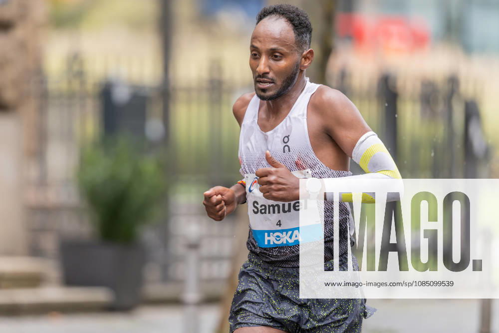 Mainova Frankfurt Marathon 2026: Samuel Fitwi Sibathu; Germany Finishes 7th at the Mainova Frankfurt Marathon on October 25, 2026, in Frankfurt am Main, Frankfurt am Main, Hesse, Germany; Festhalle; Race Course