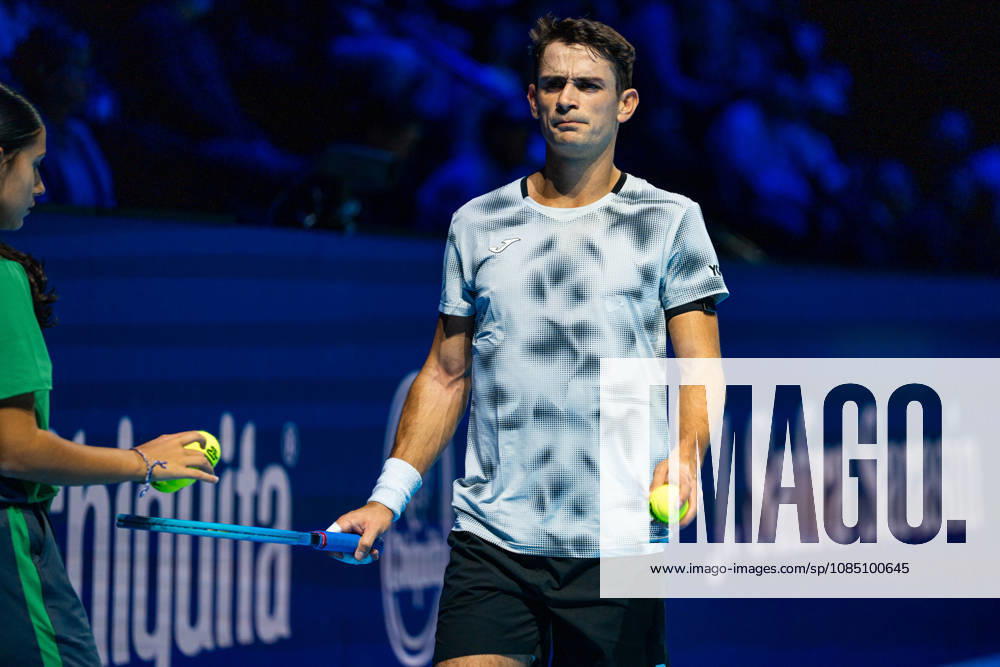 BASEL, SWITZERLAND, OCTOBER 26 Mariano Navone of Argentina in action during Day 3 of the Swiss Indoors Basel at St. Jakobshalle on October 26, 2026, in Basel, Switzerland
