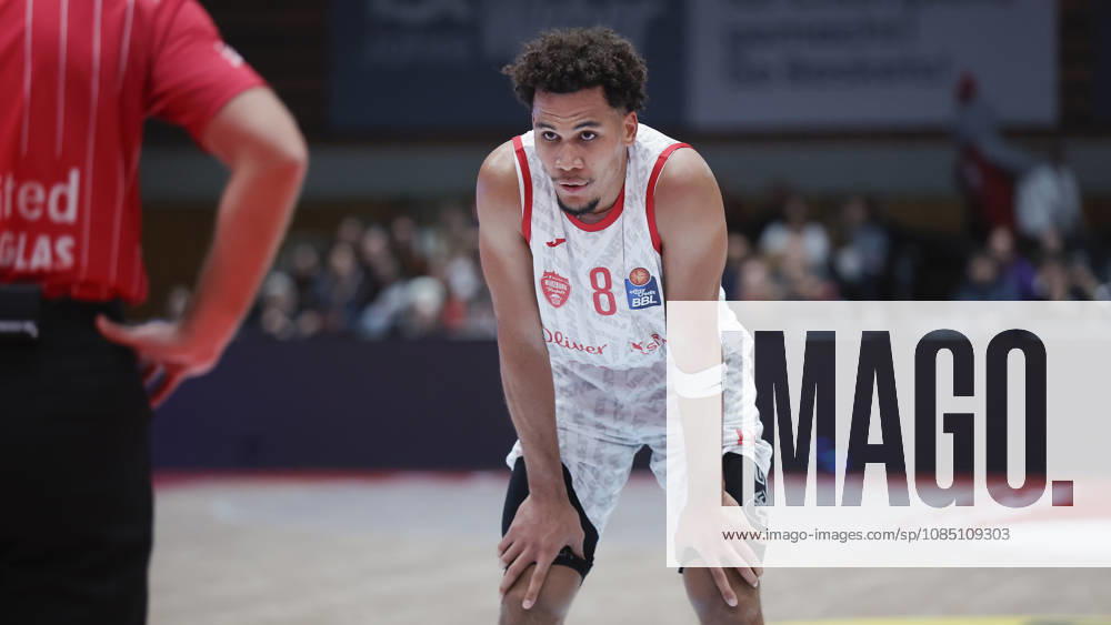 Pictured: Brandon Tischler of the Würzburg Baskets, 8 seconds before his free throws on October 26, 2026,Fitness First Würzburg Baskets vs. NINERS Chemnitz, easyCredit BBL, Matchday 6, Germany, 97072, tectake Arena Würzburg,