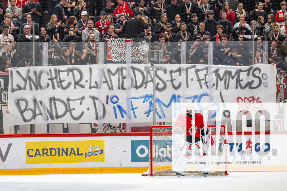 NL: Lausanne HC - SCL Tigers 27.10.2026, Lausanne, Vaudoise Arena, NL: Lausanne HC - SCL Tigers. Banner during the 2026-2027 Swiss National League Ice hockey, Eishockey game between Lausanne HC and SCL Tigers the Tuesday 27.10.2026 at the Vaudoise Arena in Lausanne, Switzerland. Lausanne Vaudoise Arena Vaud Switzerland
