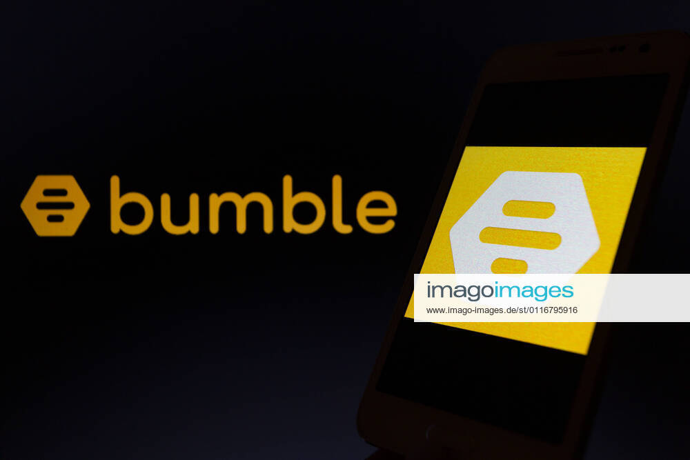 Illustration photo - Logo of Bumble, an online dating app, is displayed on a smartphone screen. Asuncion Paraguay - ZUMAc217 20210211_zip_c217_005
