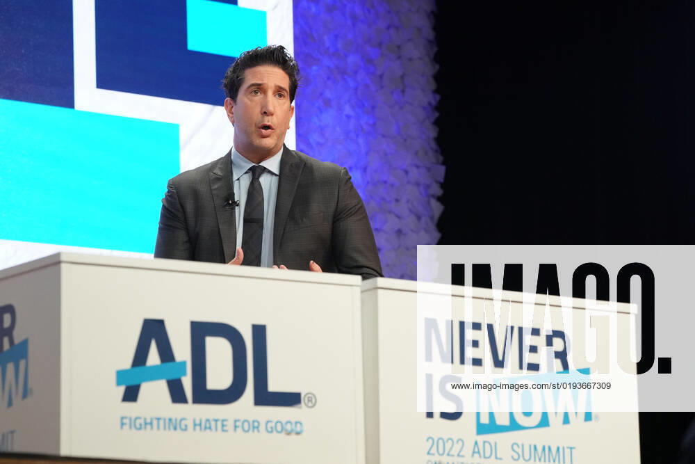 Actor DAVID SCHWIMMER speaks at the Anti-Defamation League Never is Now event at the Jacob Javits Center on November 10, 2022 in New York. New York USA - ZUMAb148 20221110_zap_b148_046