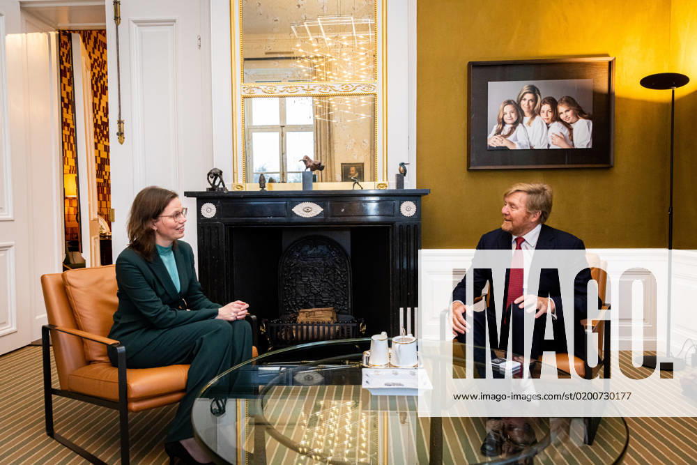 Palace King Willem-Alexander during a meeting with ChristenUnie fractievoorzitter Mirjam Bikker at palace Huis ten Bosch in The Hague. Â