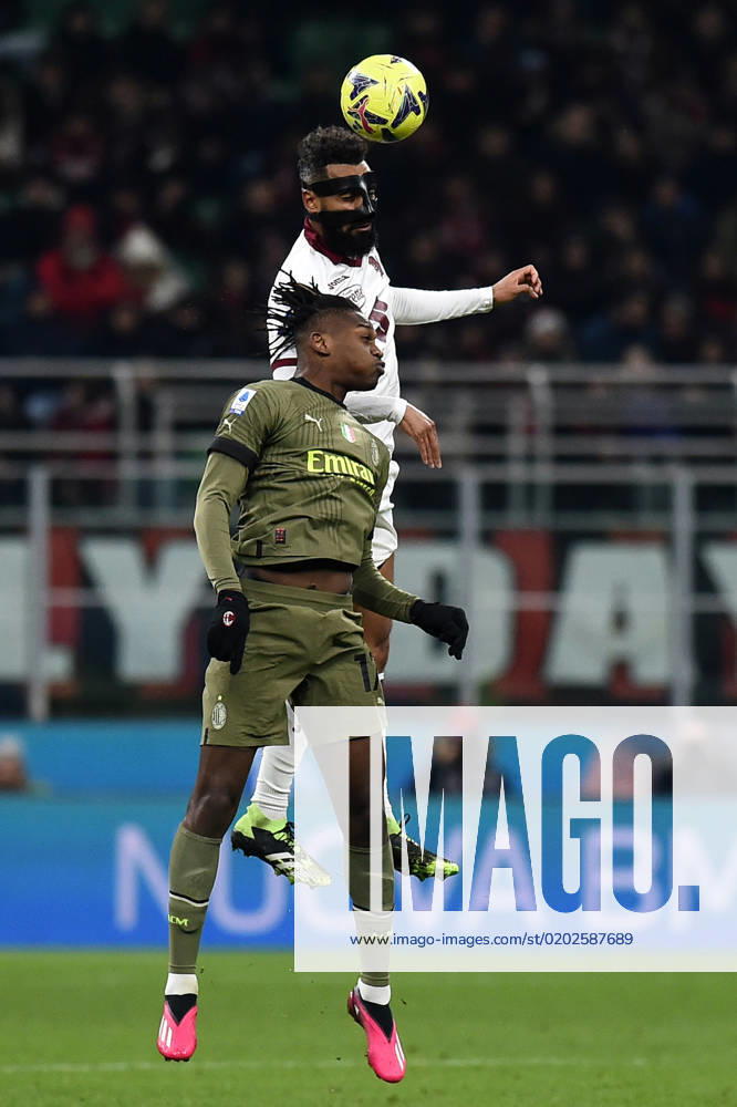 Photo IPP Paolo Bona Milan 10 02 2023 Serie A Football Championship season 2022 2023 Milan Turin In the photo Rafael Leao and Koffi Djidji Italy Photo Press Worldwide Copyright 0