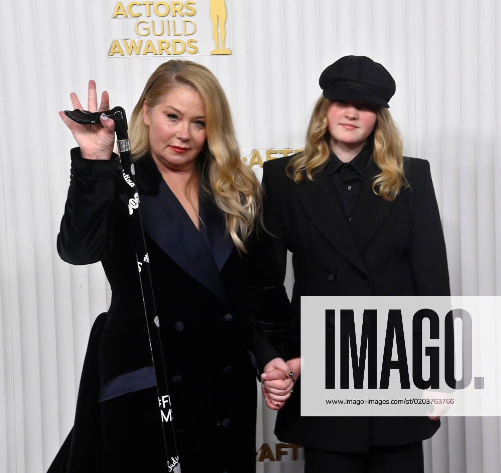(L-R) Christina Applegate and Sadie Grace LeNoble attend the 29th annual SAG Awards at the Fairmont Century Plaza in Los Angeles, California on Sunday, February 26, 2023. LAP20230226110 JIMxRUYMEN