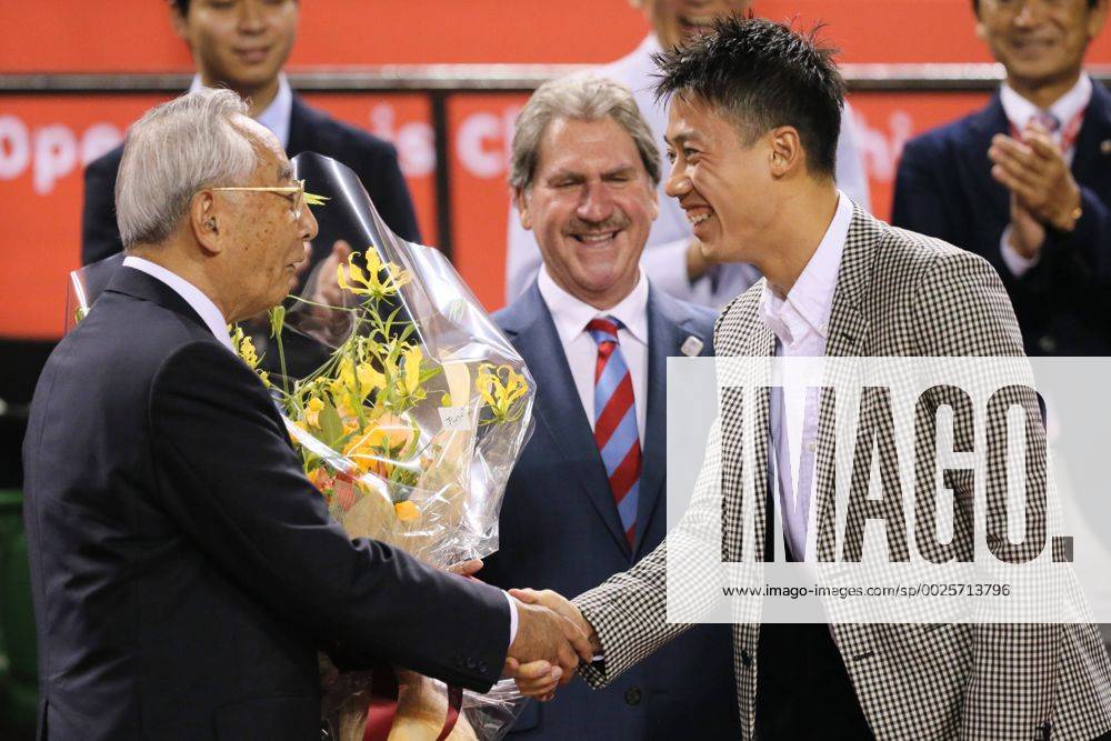 (L-R) Masaaki Morita, Kei Nishikori, OCTOBER 4, 2016 - Tennis : Rakuten Japan Open Tennis Championships 2016 at Ariake Coliseum, Tokyo, Japan. Noxthirdxpartyxsales (xjwa008460)
