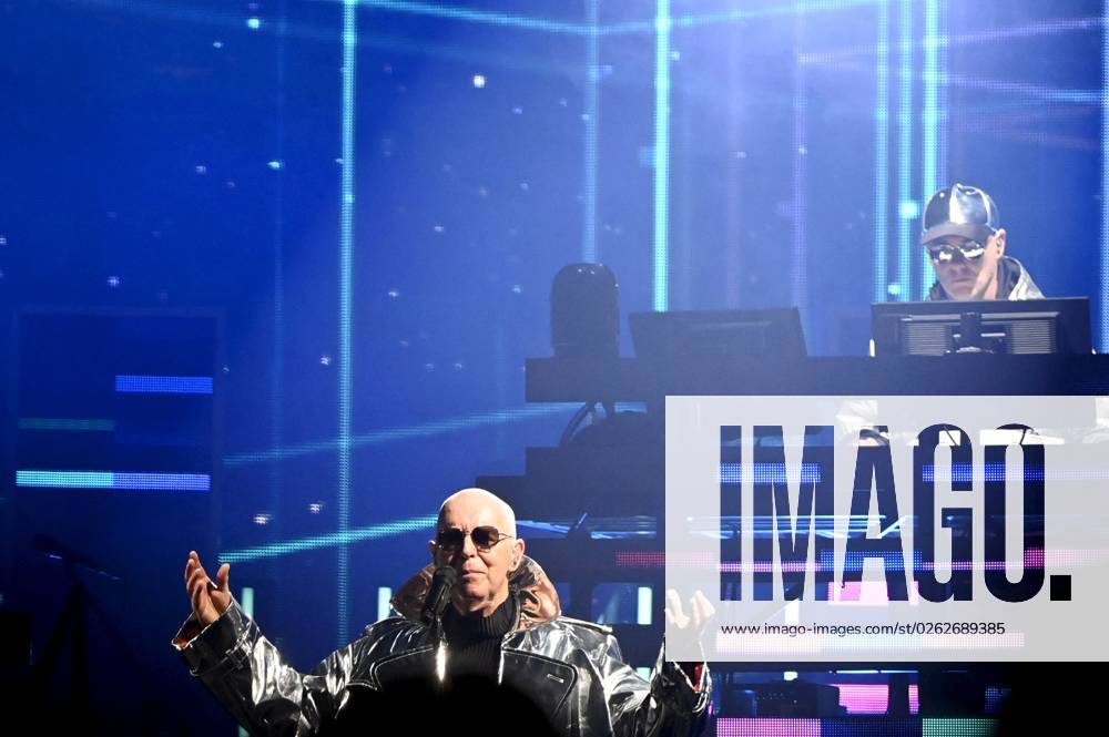 English pop duo Pet Shop boys performing during their Greatest Hits Live tour concert in Helsinki, Finland on July 4, 2023. Helsinki Finland