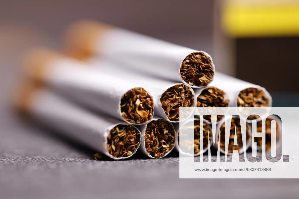 Pueblo brand cigarettes lie on a table Pueblo is a traditional blend of American Virginia tobaccos, which are also grown under natural conditions by Native Americans Topic image, symbol image Cologne, 07 10 2023 NRW Germany