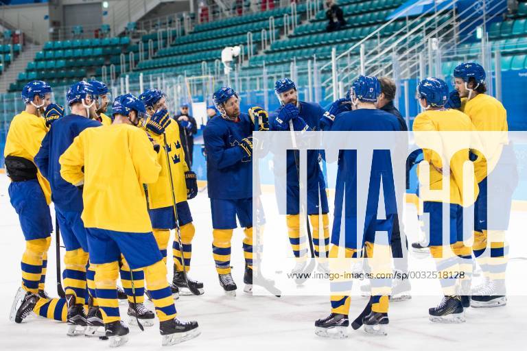 Players of Sweden during a training session during day five of the 2018 Winter Olympics on February 14 2018 in Pyeongchang Photo Petter Arvidson BILDBYRAN code PA 91967