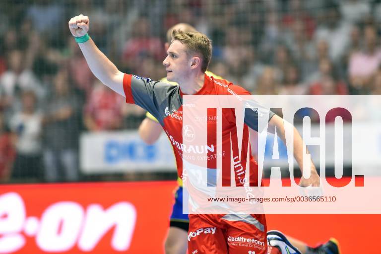 Jubilation with Dimitri Ignatow MT Melsungen GER MT Melsungen VfL Gummersbach Handball 1 Bundesliga Men 20 09 2018 GER MT Melsungen VfL Gummersbach Handball 1 Liga Maenner 20 09 2018 Kassel
