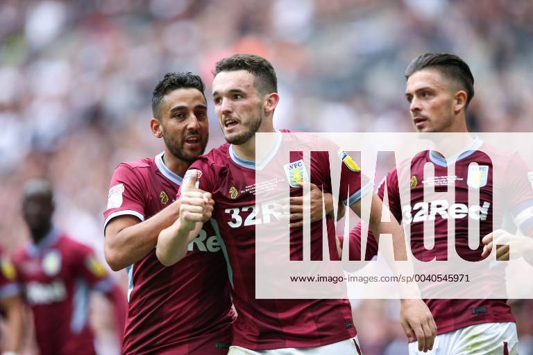 John McGinn of Aston Villa celebrates scoring the second goal of the game during the Sky Bet Championship match at Wembley Stadium, London. Picture date: 27th May 2019. Picture credit should read: James Wilson Sportimage . SPI-0087-0043