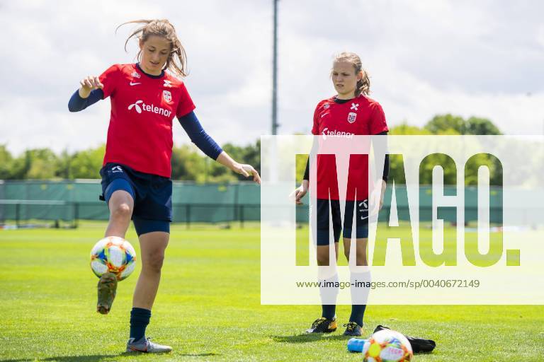 Goalkeeper Cecilie Haustaker Fiskerstrand and goalkeeper Oda Maria Hove Bogstad of Norway during a training session on June 5, 2019 in Reims Photo Fredrik Varfjell BILDBYRAN code FV 150253,