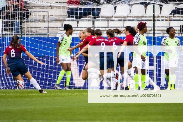 Guro Reiten of Norway celebrates after scoring 1 0 during the FIFA Women s World Cup match between Norway and Nigeria on June 8, 2019 in Reims Photo Fredrik Varfjell BILDBYRAN kod FV 150256,
