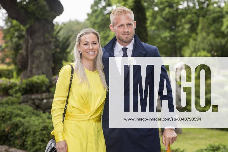 Kasper Schmeichel with his wife Stine Gyldenbrand Peter Schmeichel and Laura von Lindholm get married in Egebaeksvang Church in Espergaerde ward on June 15, 2019, Espergaerde Denmark,