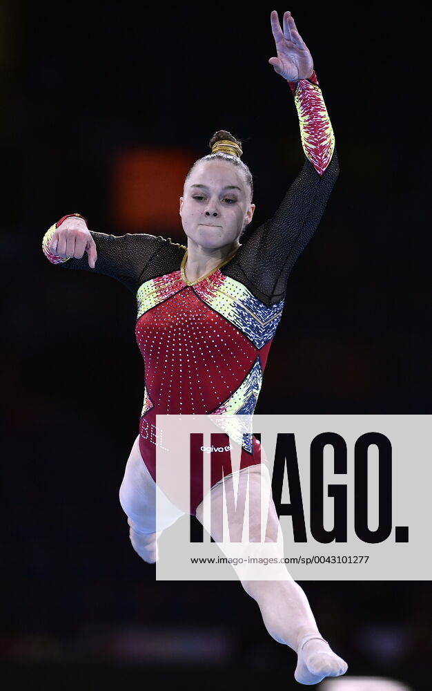 Belgian gymnast Jade Vansteenkiste pictured in action during the qualifications for the women s floor exercise, on day one of the world championships artistic gymnastics, Friday 04 October 2019, in Stuttgart, Germany. The Worlds are taking place from 04 to 13 October. ERICxLALMAND x05679053x