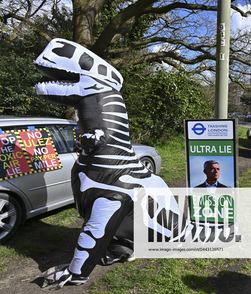 Protesters during a protest against the Ultra Low Emission Zone at the Chislehurst War Memorial in Chislehurst, London. ULEZ cameras in Chislehurst and other nearby areas have been vandalised in previous months.