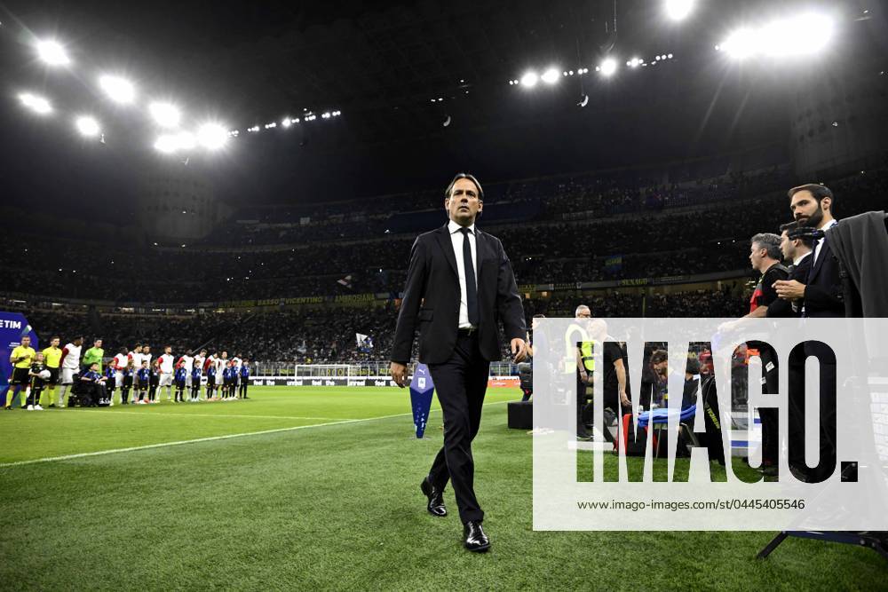 Photo IPP Paolo Bona Milan 14 04 2024 Serie A Football Championship season 2023 2024 match Inter Cagliari In the photo Simone inzaghi, coach of inter Italy Photo Press Worldwide Copyright