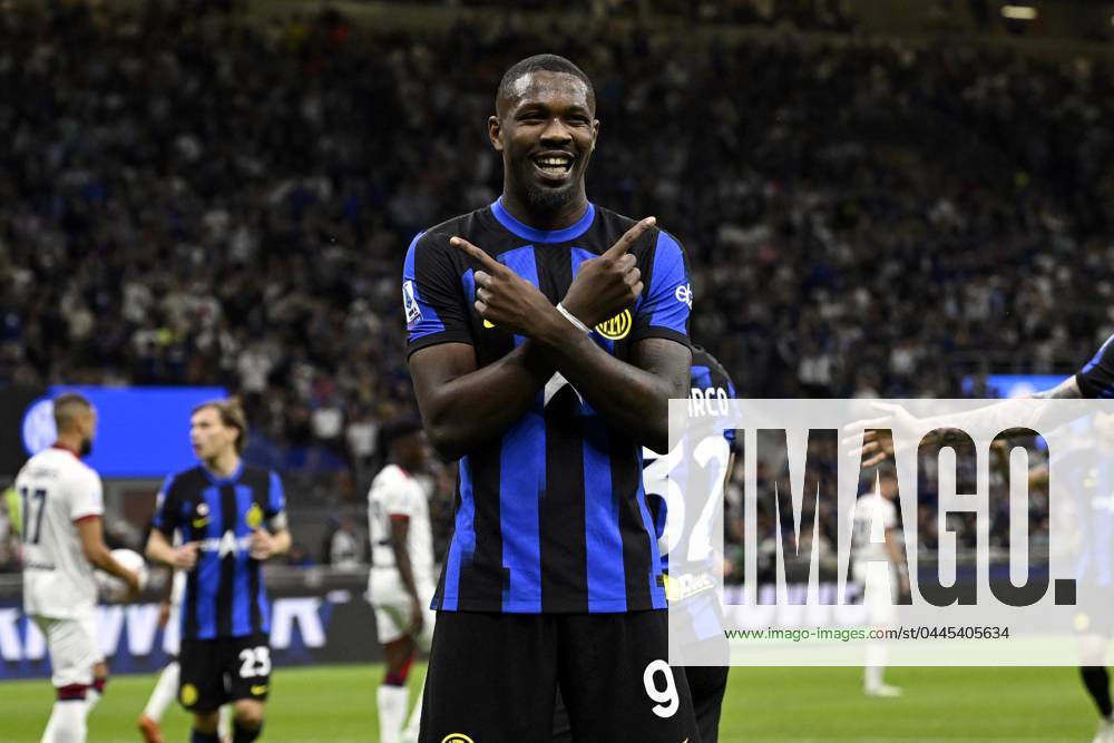 Photo IPP Paolo Bona Milan 14 04 2024 Serie A Football Championship season 2023 2024 match Inter Cagliari In the photo Marcus Thuram exults after the goal of 1 0 Italy Photo Press Worldwide Copyright