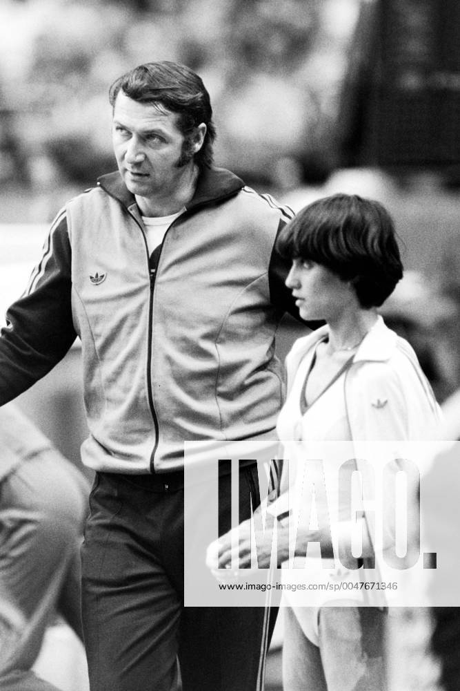 COMANECI Nadja Team ROU Olympic champion with coach KAROLYI Bela Womens gymnastics Summer Olympic Games 1980 in Moscow on 25 July 1980 in Moscow