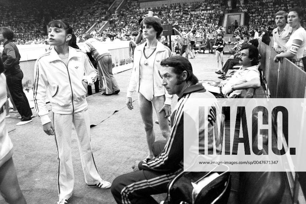 COMANECI Nadja Team ROU Olympic champion with coach KAROLYI Bela Womens gymnastics Summer Olympic Games 1980 in Moscow on 25 July 1980 in Moscow