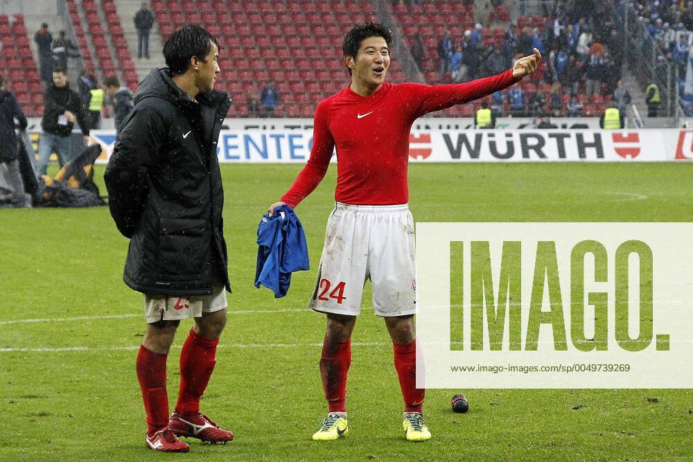 Mainz, Germany 05 October 2013 1 Bundesliga 13 14 8 Matchday 1 FSV Mainz 05 vs 1899 Hoffenheim v li , Shinji Okazaki Mainz , Joo Ho Park Mainz , gesture gestures, landscape, landscape format 1 Bundesliga 13 14 8 Matchday 1 FSV Mainz 05 vs 1899 Hoffenheim jr