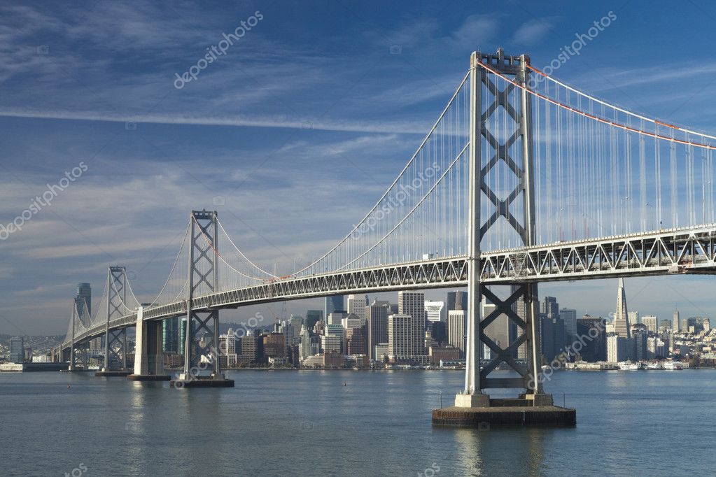SAN FRANCISCO - NOVEMBER 2012: The Bay Bridge, November 2nd, 2012 in San Francisco, USA. The Bay Bridge was opened for traffic on November 12, 1936 and carries approximately 270,000 vehicles per day on its two decks. It has one of the longest spans i
