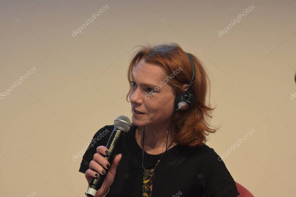 FRANKFURT AM MAIN, Germany - October 10 2018: Asli Erdogan at 70th Frankfurt Book Fair / Buchmesse Frankfurt