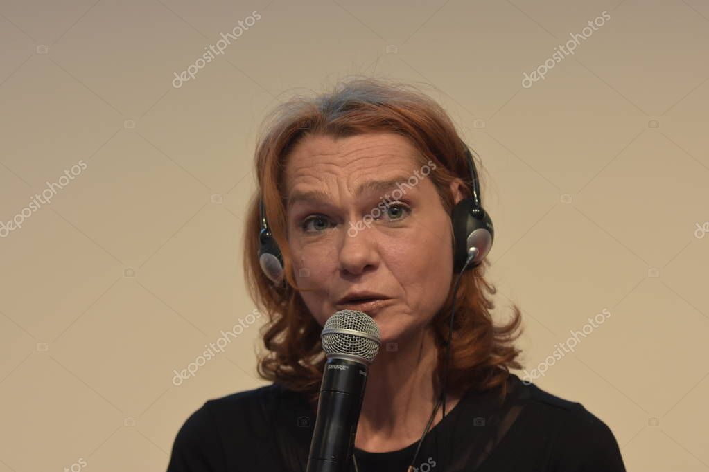 FRANKFURT AM MAIN, Germany - October 10 2018: Asli Erdogan at 70th Frankfurt Book Fair / Buchmesse Frankfurt