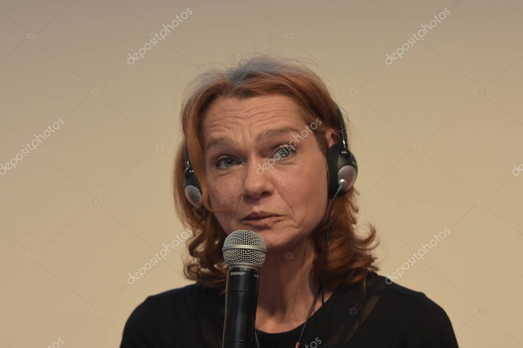 FRANKFURT AM MAIN, Germany - October 10 2018: Asli Erdogan at 70th Frankfurt Book Fair / Buchmesse Frankfurt