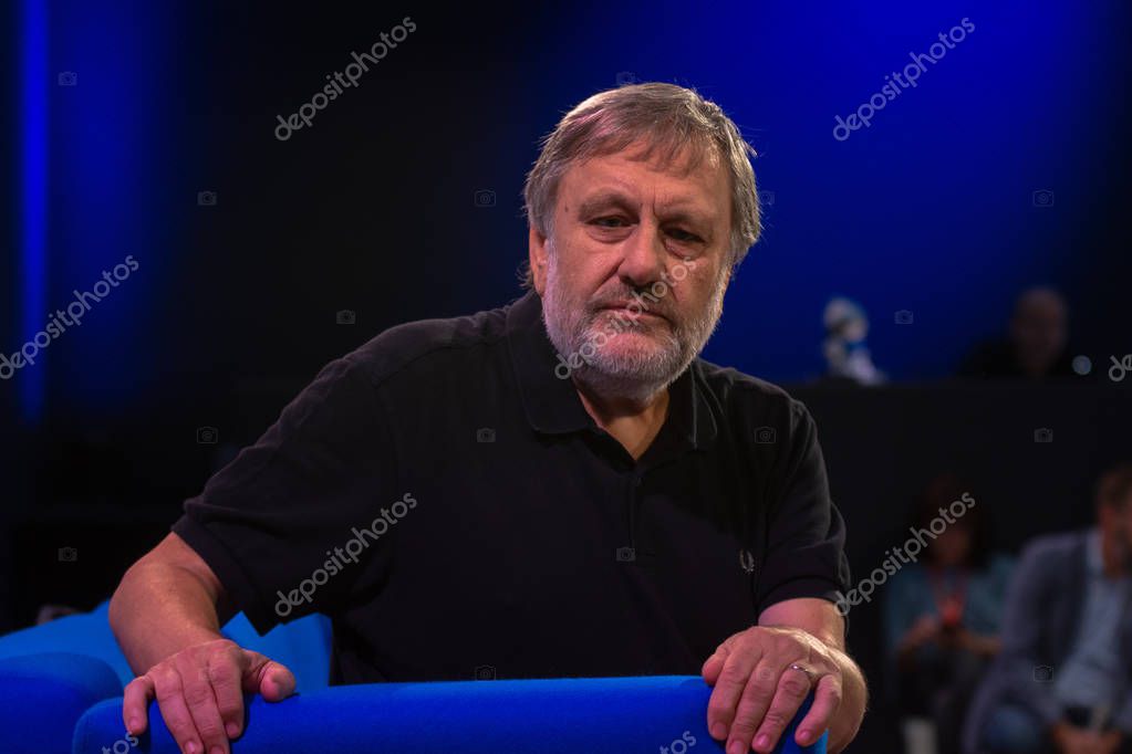 FRANKFURT AM MAIN, Germany - October 12 2018: Slavoj ?i?ek at 70th Frankfurt Book Fair / Buchmesse Frankfurt