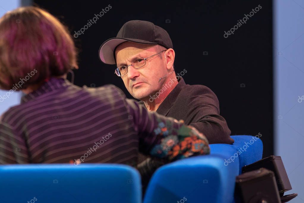 FRANKFURT AM MAIN, Germany - October 12 2018: Steffen Mensching at 70th Frankfurt Book Fair / Buchmesse Frankfurt