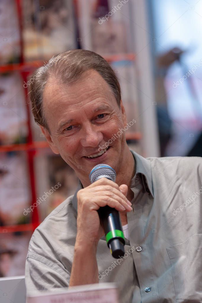 FRANKFURT AM MAIN, Germany - October 12 2018: Claus Cornelius Fischer at 70th Frankfurt Book Fair / Buchmesse Frankfurt