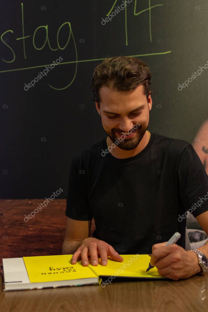FRANKFURT AM MAIN, Germany - October 13 2018: Jimi Blue Ochsenknecht at 70th Frankfurt Book Fair / Buchmesse Frankfurt