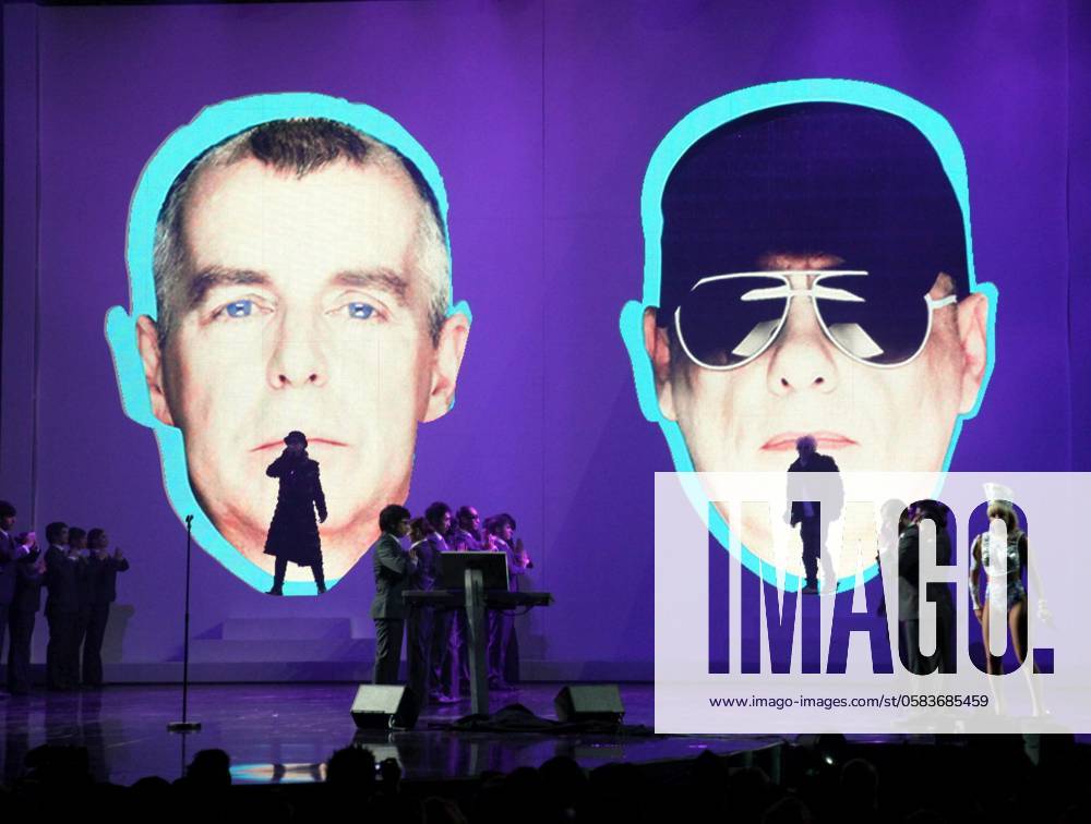 Brit Awards 2009 - Show The Pet Shop Boys during the Brit Awards 2009 show, Earls Court, London. 18 February 2009. Picture by John Marshall ,