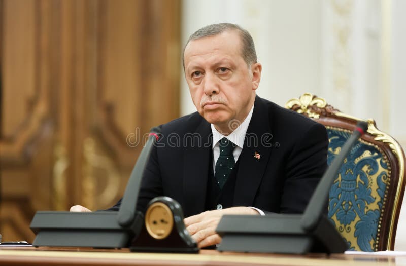 Turkish President Recep Tayyip Erdogan, KIEV, UKRAINE - Oct. 09, 2017: Turkish President Recep Tayyip Erdogan during his official visit to Ukraine