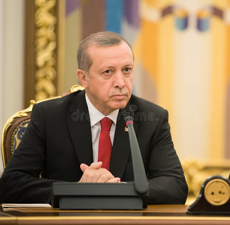 Turkish President Recep Tayyip Erdogan, KIEV, UKRAINE - Mar. 20, 2015: Turkish President Recep Tayyip Erdogan and President of Ukraine Petro Poroshenko during a meeting in Kiev