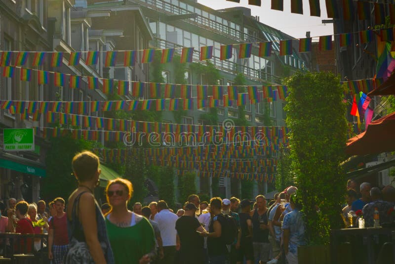 amsterdam the Netherlands amsterdam is preparing for pride parade 2019, 26-07-2019 amsterdam the Netherlands amsterdam is preparing for pride parade 2019 dwarsstraat