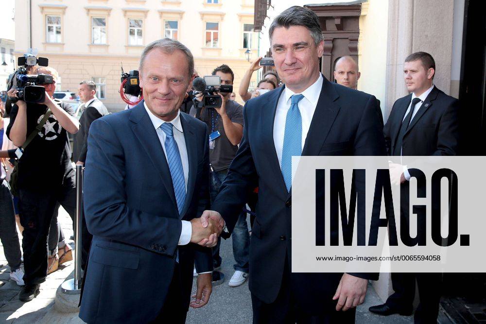 Donald Tusk and Zoran Milanovic 01.09.2015 . , Zagreb, Croatia - The President of the Croatian Government Zoran Milanovic met in Zagreb on Thursday with President of the European Council , Donald Tusk . Photo : Patrik Macek PIXSELL PatrikxMacek PIXSELL