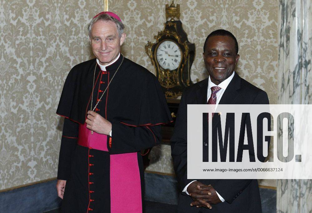 Oct 23, 2014 - Vatican City State (Holy See) - Archibishop GEORG GAENSWEIN with Grenada s Prime Minister KEITH MITCHELL at the Vatican. - ZUMAi15