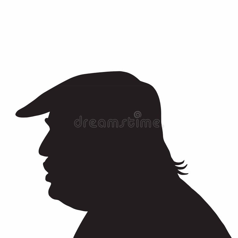 45th President of the United States Donald Trump Portrait Silhouette Icon, 45th President of the United States Donald Trump Portrait Silhouette Icon Vector