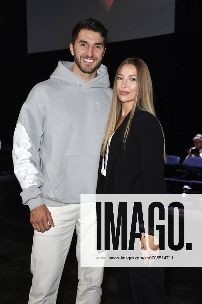 Dennis Gries and Katja Geretschuchin at the Rebekka Ruetz Fashion Show Black Sun at Berlin Fashion Week S S 2025 in the Uber Eats Music Hall Berlin, 03 07 2024 Foto:xN.xKubelkax xFuturexImagex ruetz_4613