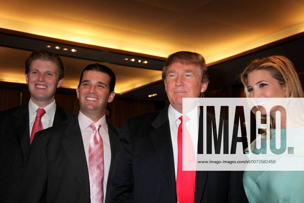 Apr. 09, 2010 - New York, New York, U.S. - The Opening of Trump Soho, with a ribbon cutting ceremony and press conference.Trump Soho Hotel, NYC 04-09-2010.Photos by , Photos Inc 2010.DONALD TRUMP WITH CHILDREN DONALD TRUMP JR, ERIC TRUMP And IVANKA TRUMP.K64593SMO - ZUMAms4_