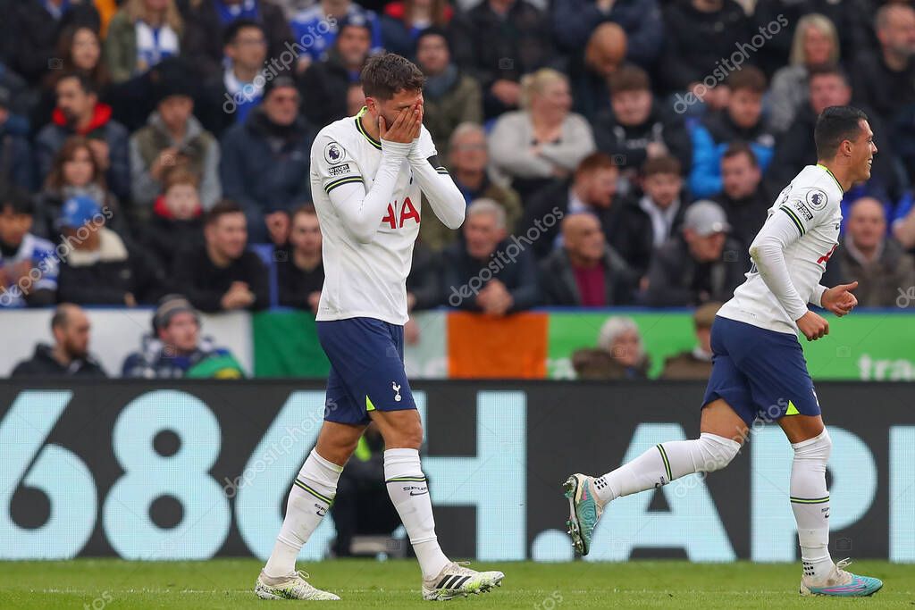 Rodrigo Bentancur #30 of Tottenham Hotspur celebrates his goal to make it 0-1 during the Premier League match Leicester City vs Tottenham Hotspur at King Power Stadium, Leicester, United Kingdom, 11th February 202