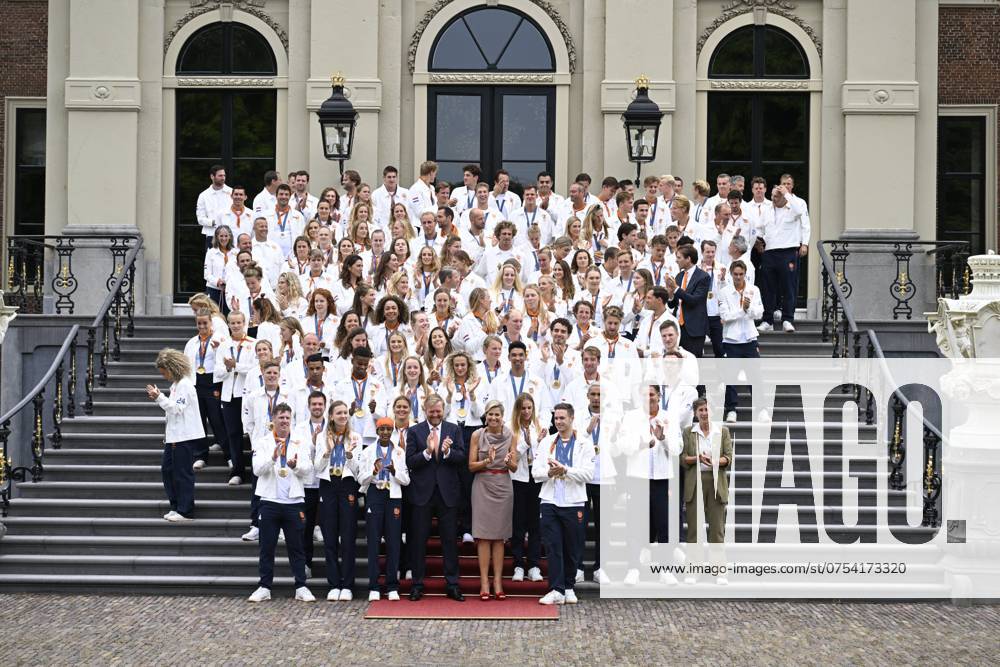 The Hague, The Netherlands, 2024 08 13 15 26 12 THE HAGUE, 13 08 2024, Huis ten Bosch PalaceKing Willem Alexander and Queen Maxima receive the Dutch medal winners of the 2024 Summer Olympics in Paris at Huis ten Bosch PalacePHOTO NLImage Patrick van Emst Credit NLImage Patrick van Emst