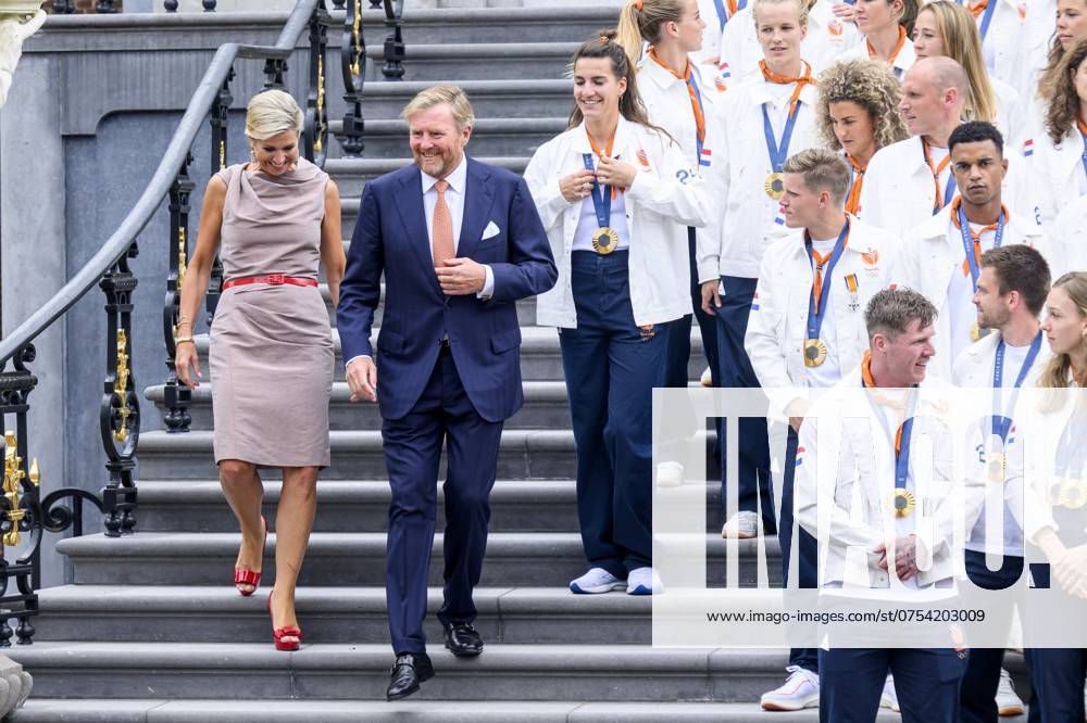 The Hague, The Netherlands, 2024 08 13 15 26 02 THE HAGUE, 13 08 2024, Huis ten Bosch PalaceKing Willem Alexander and Queen Maxima receive the Dutch medal winners of the 2024 Summer Olympics in Paris at Huis ten Bosch PalacePHOTO NLImage Patrick van Emst Credit NLImage Patrick van Emst