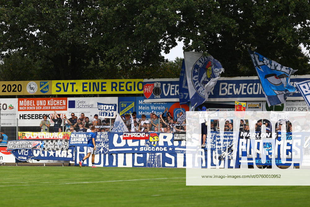 Soccer I Men I Season 2024 2025 I Regionalliga Nord I 8 Matchday I SV Todesfelde VFB Oldenburg I 07 09 2024 Fans of VFB Oldenburg Todesfelde Joda Sportpark Schleswig Holstein Germany