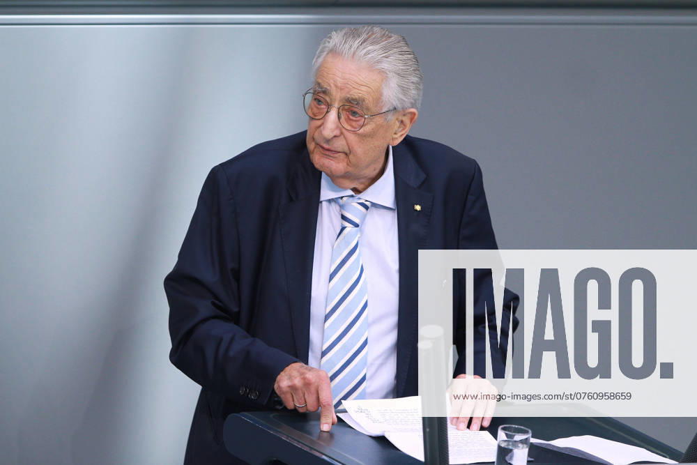German Bundestag Ceremony to mark the 75th anniversary of its constitution Gerhart Rudolf Baum delivers a speech