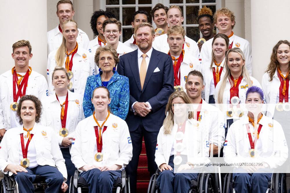 Den Haag, The Netherlands, 2024-09-10 15:43:33 THE HAGUE, 10-09-2024, Noordeinde Palace King Willem Alexander and Princess Margriet of the Netherlands will receive the Dutch medal winners of the 2024 Summer Paralympic Games in Paris at Noordeinde Palace in The Hague on Tuesday afternoon, September 10. PHOTO: NLBeeld Patrick van Emst Credit: NL Beeld Patrick van Emst