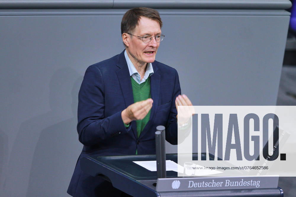 German Bundestag 187 Bundestag session Federal Minister of Health Karl Lauterbach SPD gives a speech